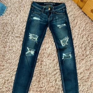 High rise destroyed jeans ! Asking $25